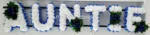AUNTIE Artificial Silk Funeral Flowers – Custom 6-Letter Name Tribute Wreath (MUM, NAN Options)