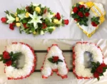 Elegant Artificial Silk Funeral Flower Package - Spray, Heart, 'Dad' Tribute, and Memorial Bouquets
