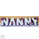 NANNY Artificial Silk Funeral Flowers – Custom 5-Letter Name Memorial Tribute Wreath