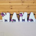 MAMA Artificial Silk Funeral Flowers – Custom 4-Letter Name Tribute Wreath