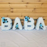 BABA Artificial Silk Funeral Flowers – Custom 4-Letter Name Tribute Wreath