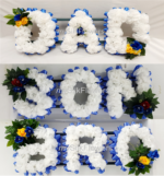 DAD SON BRO Artificial Silk Funeral Flower Tribute Package – Custom Name Wreath for GRANDAD and More