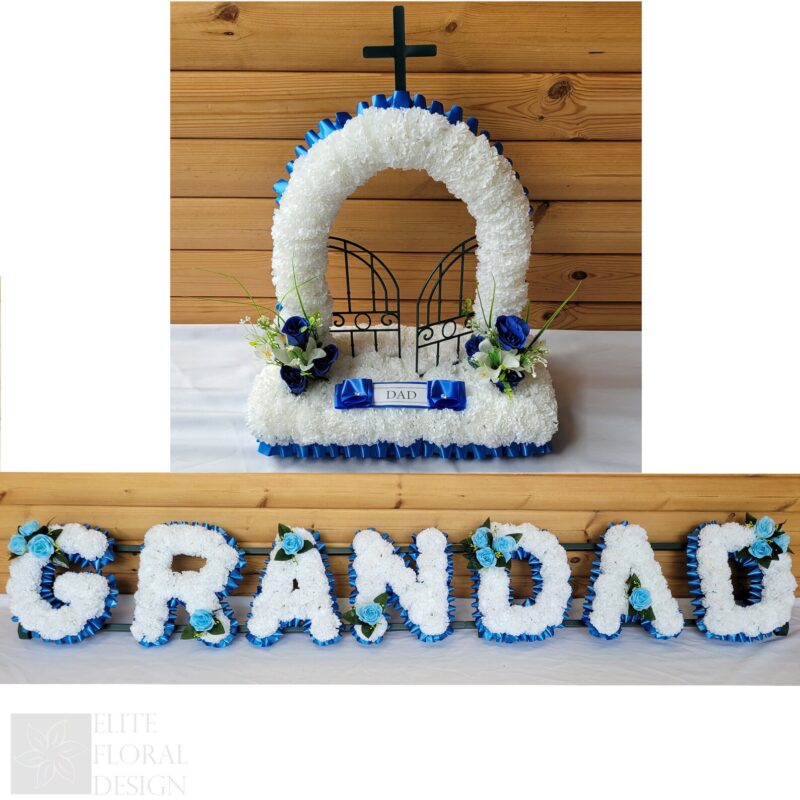 ANDAD Gates of Heaven Artificial Funeral Flower Tribute – Silk Memorial Wreath Package