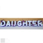 Artificial Daughter Funeral Tribute Wreath - Custom Silk Grave Memorial Letters (8-Character Name Option)