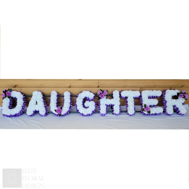Artificial Daughter Funeral Tribute Wreath - Custom Silk Grave Memorial Letters (8-Character Name Option)