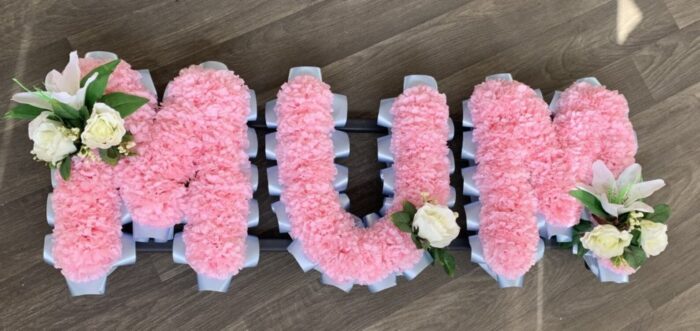 Customisable Artificial Funeral Flowers Package – 3-Letter Tribute & “I Love You” Tribute – Choose Your Colours & Design