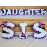 "DAUGHTER & SIS Artificial Silk Funeral Wreath – Personalized Memorial Tribute Package"