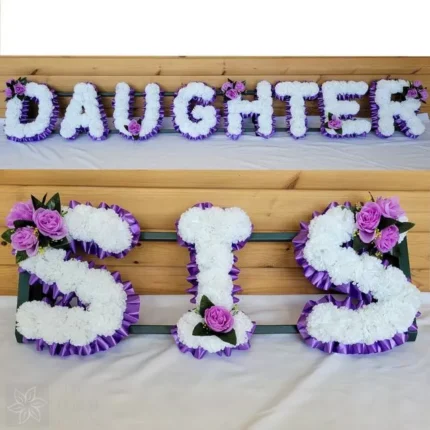 "DAUGHTER & SIS Artificial Silk Funeral Wreath – Personalized Memorial Tribute Package"
