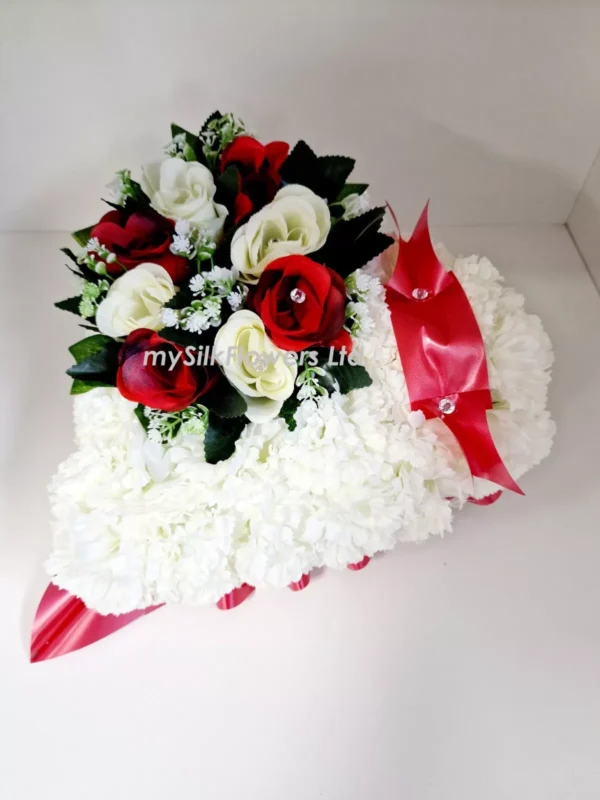 Artificial Funeral Heart Wreath Tribute – Memorial Flowers for Grave, Dad, Mum, Nan, Son, Brother, Aunt