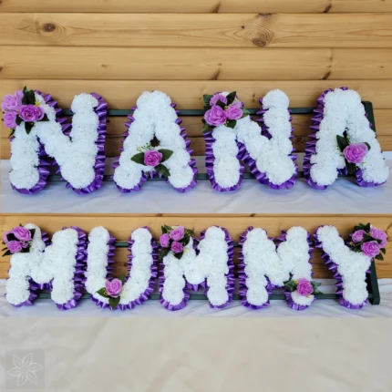 Artificial Silk Funeral Tribute Flowers Package – Wreath Set for Nana & Mummy