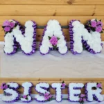 Funeral Flowers NAN & SISTER Tribute – Artificial Silk Memorial Wreath Package